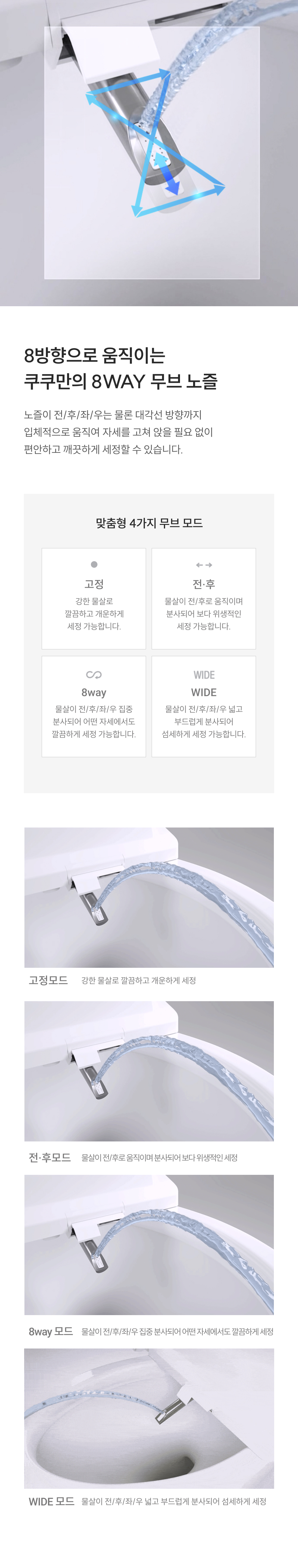 쿠쿠 CBT-QSFA1410RW 쿠쿠 인스퓨어 트리플케어8 스팀 비데 상세이미지 8