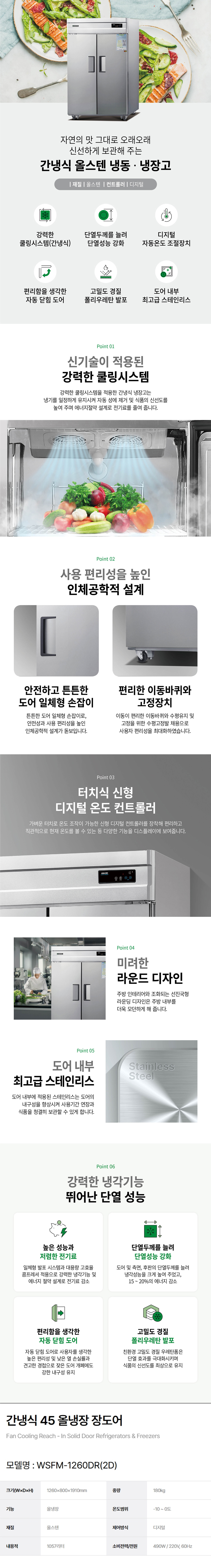 동양렌탈 WSFM-1260DR(2D) 그랜드우성 45박스 업소용 수직 냉동고 냉장고 간냉식 올냉장 올스텐 WSFM-1260DR(2D) 상세이미지 1