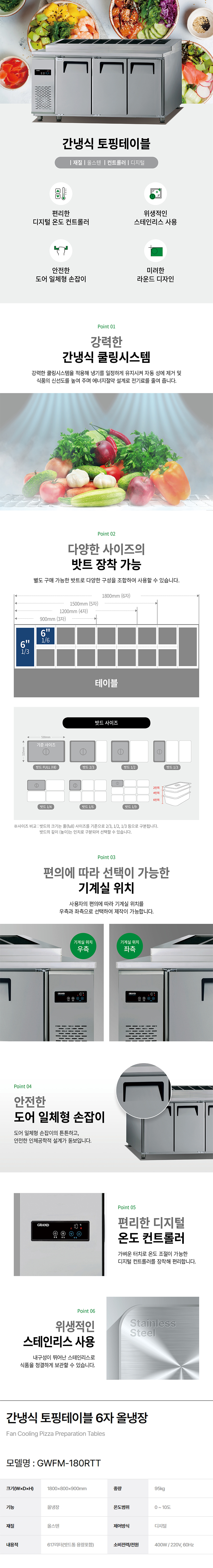 GWFM-180RTT_그랜드우성 업소용 간냉식 6자 올냉장 피자 김밥 토핑테이블 냉장고_0번째 상세정보 동양렌탈 GWFM-180RTT 그랜드우성 업소용 간냉식 6자 올냉장 피자 김밥 토핑테이블 냉장고 상세이미지 1