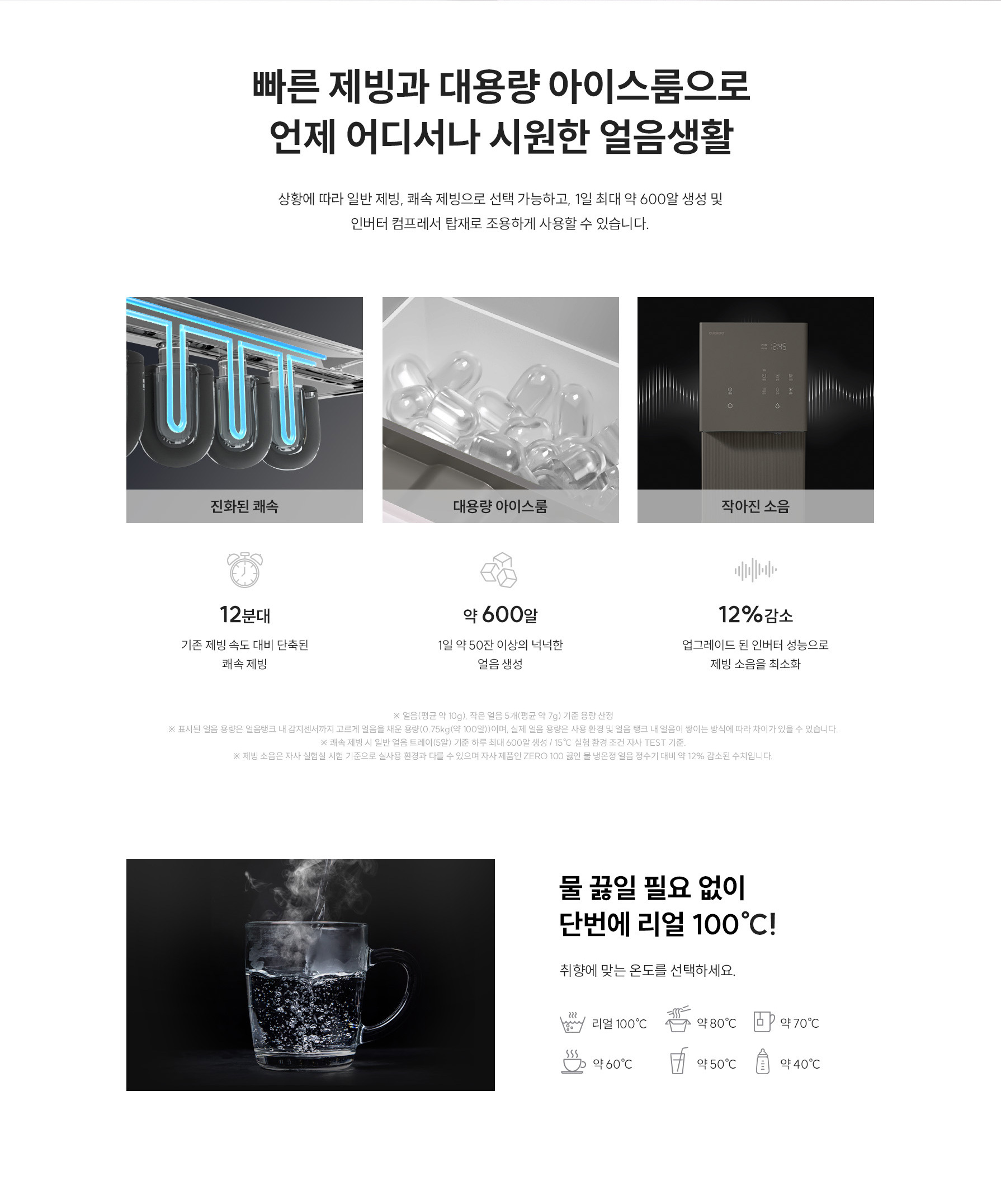 쿠쿠 CP-AHS100HEG 쿠쿠 제로100 슬림 얼음정수기 상세이미지 6