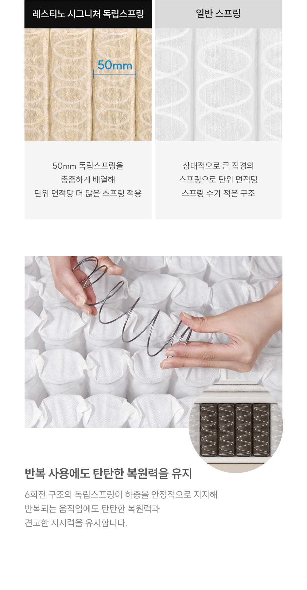 쿠쿠 CRM-J01STMHSS 레스티노 커버분리형 매트리스 SS 상세이미지 6